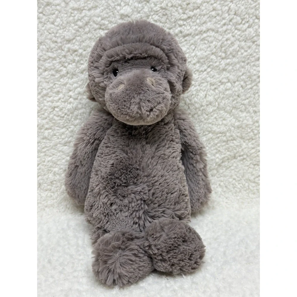 Jellycat Bashful Gorilla Plush Charcoal Grey Stuffed Animal Toy 12 Inch Rare